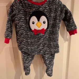 6-12 month penguin pjs. 2 pieces with feet